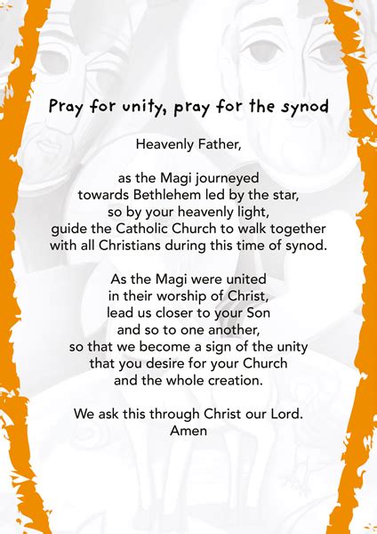 Pray for unity, pray for the synod