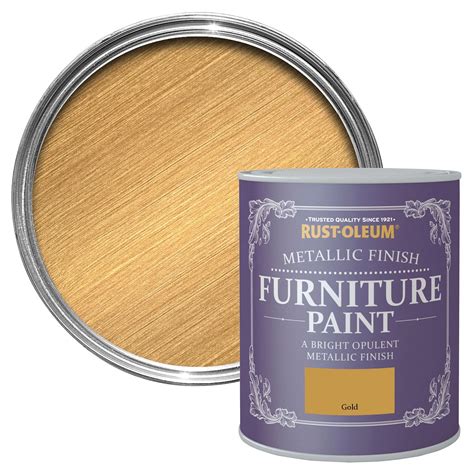 Rust-Oleum Gold Metallic Furniture Paint 0.75L | Departments | DIY at B&Q