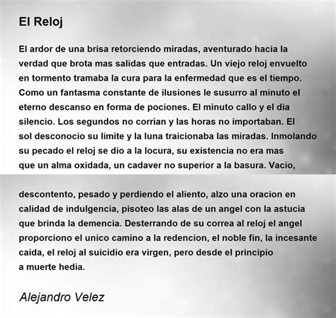 El Reloj - El Reloj Poem by Alejandro Velez