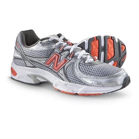 Women's New Balance® 500 Cross Trainers, Gray / Coral / Silver / White - 235676, Running Shoes ...