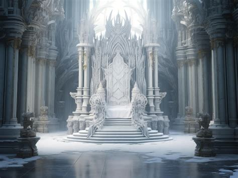 Premium Photo | Decorated empty throne room The white throne