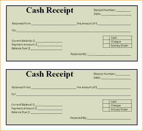 Printable Cash Receipt Template Free - Printable Templates Free