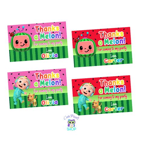 Cocomelon Thank You Tags - Cocomelon Thank you Labels – Cute Pixels Shop