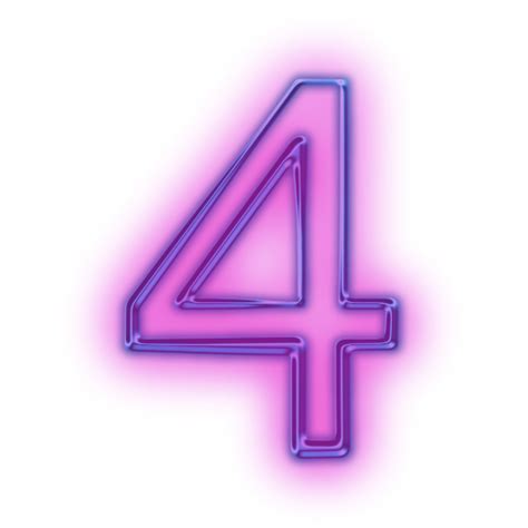 Neon Number 4 Clipart Free Download Transparent Png C - vrogue.co