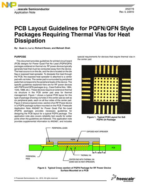 PCB Layout Guidelines for PQFN/QFN Style Packages Requiring