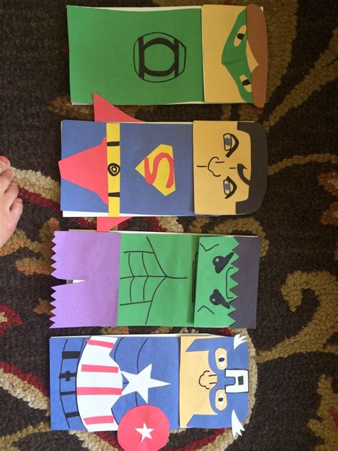 Superhero crafts, Hero crafts, Paper bag puppets