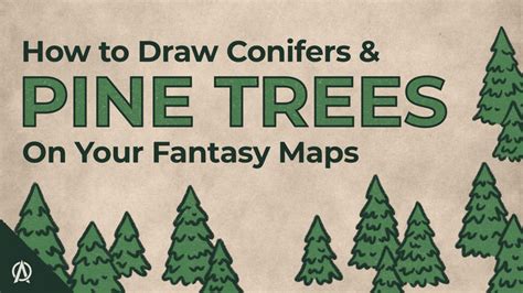 Tutorial - Drawing pine trees and conifers on your fantasy map for books and rpg