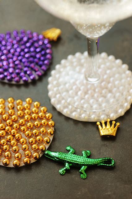 Make Mardi Gras Beads Coasters » Dollar Store Crafts