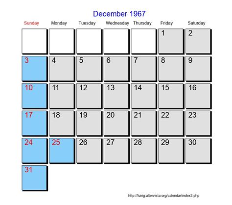 December 1967 - Roman Catholic Saints Calendar