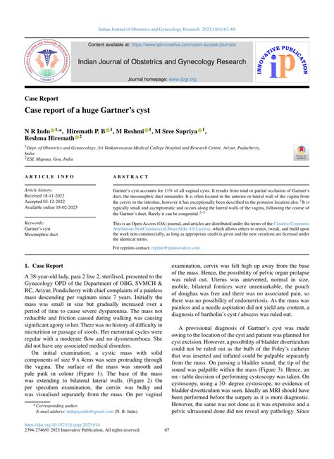 (PDF) Case report of a huge Gartner’s cyst