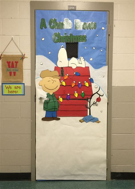 A Charlie Brown Christmas classroom door cover | Christmas classroom ...