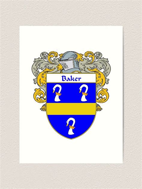 "Baker Coat of Arms/ Baker Family Crest" Art Print by IrishArms | Redbubble