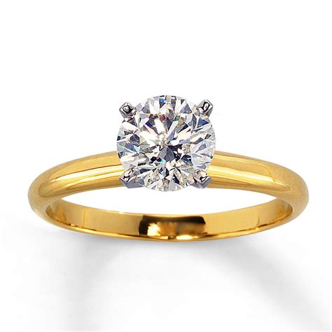 Diamond Solitaire Ring 1 carat Round 14K Yellow Gold - 150864700 - Jared