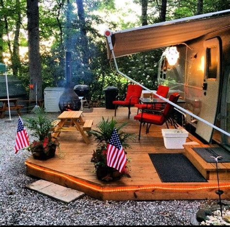 RV Resort Blue Ridge Parkway | Campsite decorating, Camping decor, Trailer deck