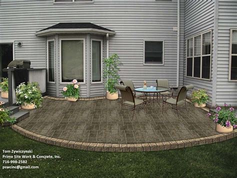 Curved patio with edging | Patio, Backyard design, Backyard makeover