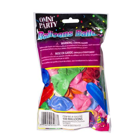 Assorted Colors Latex Balloons - 100 pack