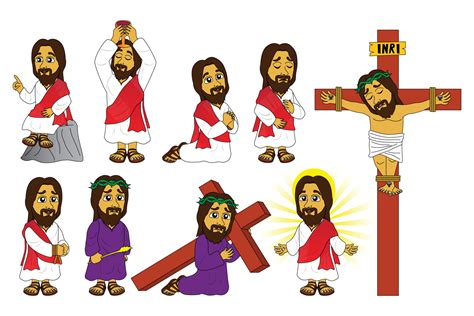 Jesus character sets, children's bible stories, cartoons, comics, kawai, printing, posters ...