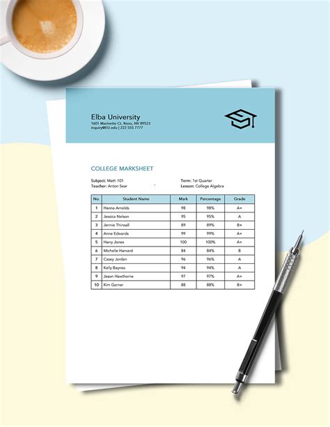 Free Marksheet Format in Word, Google Docs - Download | Template.net