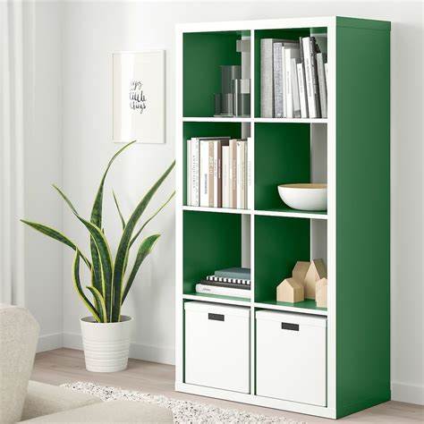 KALLAX Shelf unit, white, green, 30 3/8x57 7/8" - IKEA | Ikea kallax shelf unit, Kallax ikea ...