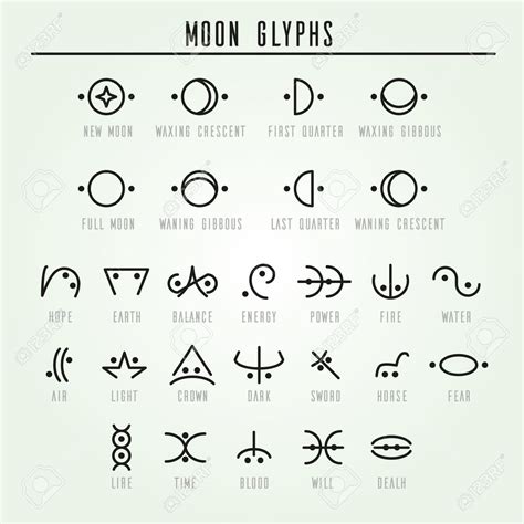 Moon glyphs. Sacred geometry. line style | Tatouage de glyphe, Glyphe ...