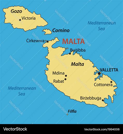 Republic of malta - map Royalty Free Vector Image