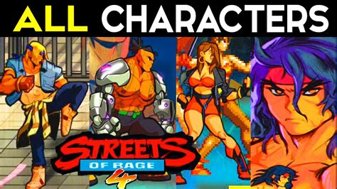 Streets of Rage 4 - ALL CHARACTERS Unlocked / ALL STAR MOVES Super Moves - YouTube