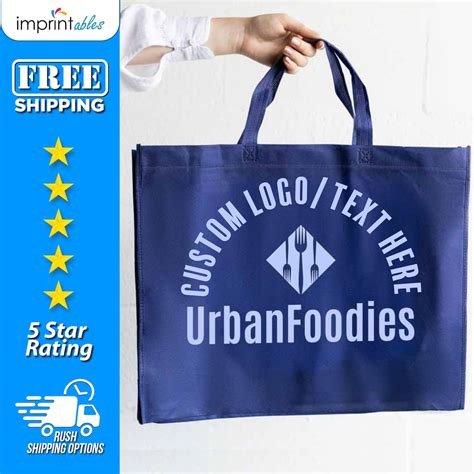 Custom Printed Large Grocery Tote Bags, Custom Logo Bag, Promotional ...