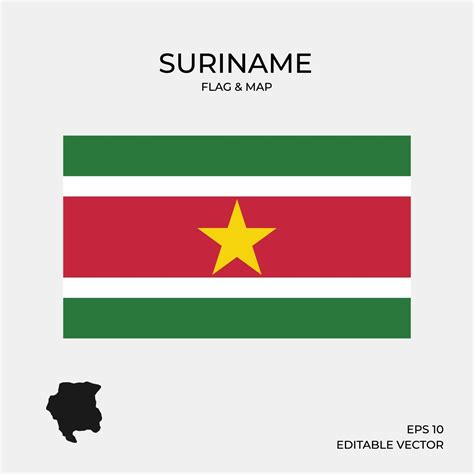 Suriname flag and map 2046134 Vector Art at Vecteezy