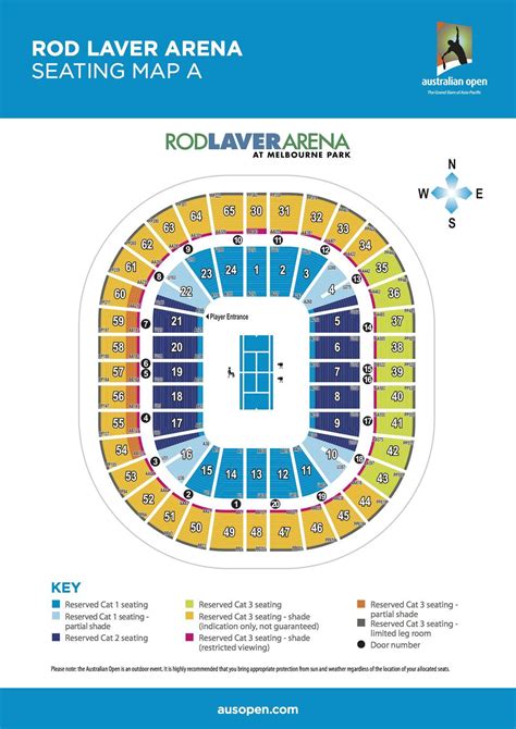 Rod laver arena map Australian open - Map of rod laver arena for ...