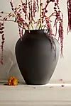 Organic Ceramic Vase, Tall Charcoal | AnthroLiving