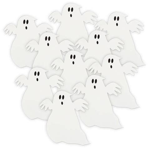 Paper Ghost Halloween Decorations, White, 5in, 10ct - Walmart.com - Walmart.com