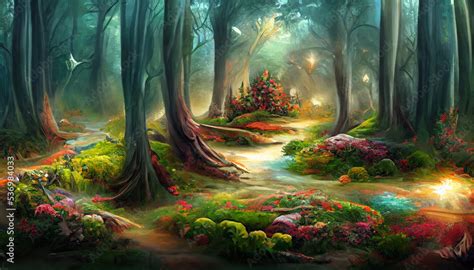 The Enchanted Forest of the Magic Natural Landscape and River Flow ...