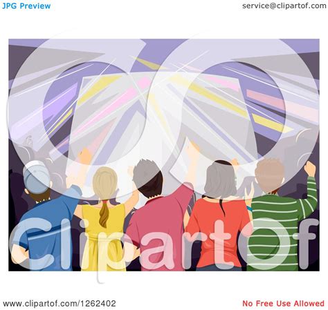 Clipart of a Crowd at a Concert - Royalty Free Vector Illustration by ...