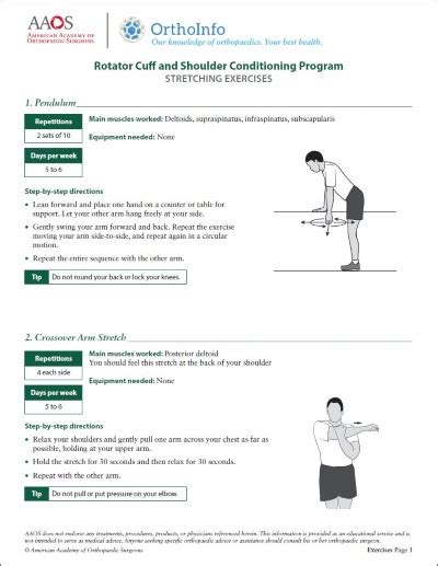 Rotator Cuff and Shoulder Rehabilitation Exercises - OrthoInfo - AAOS