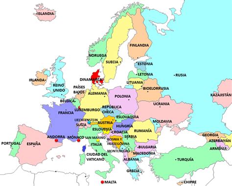 Mapas de los 5 continentes (países) | Mapa de europa, Mapa paises europa, Mapa paises