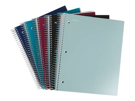 Staples 5-Subject Notebook 8.5" x 11" College Ruled 200 Sheets Asst ...