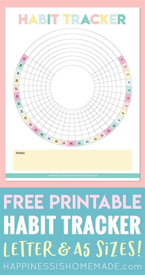 Free Printable Habit Tracker - Happiness is Homemade