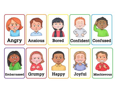 EMOTIONS Clip Art & Cards - Etsy | Emotions cards, Emotional child, Emotions