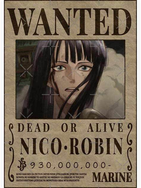 "Nico Robin Wanted Bounty Poster Devil Child" Poster for Sale by One Piece Bounty Poster | Redbubble