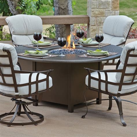 Woodard Hammered 48 in. Round Fire Pit Table | www.hayneedle.com | Round fire pit table, Fire ...