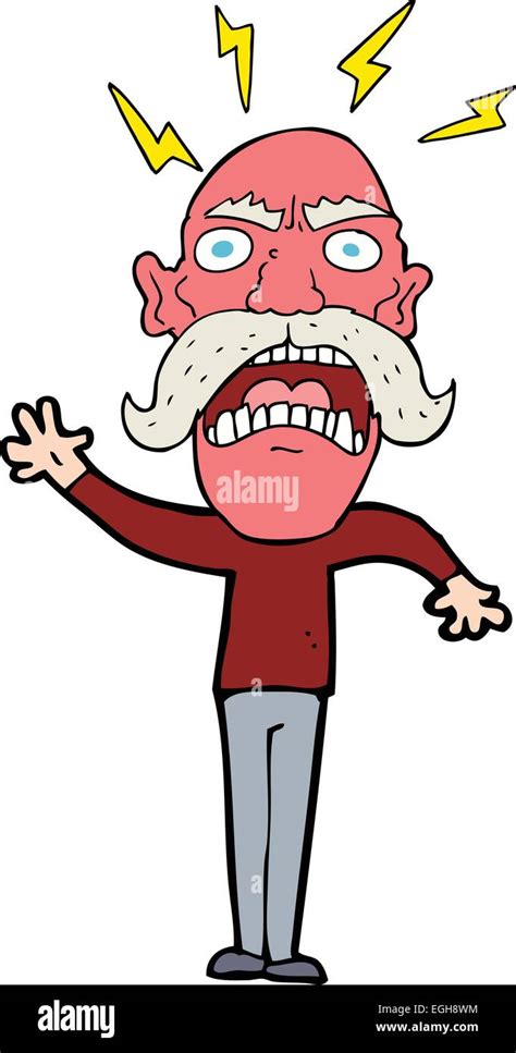 cartoon furious old man Stock Vector Image & Art - Alamy