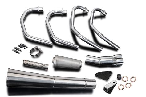 Delkevic Honda CB350F 4-1 Complete Exhaust Classic Megaphone Muffler 72 ...