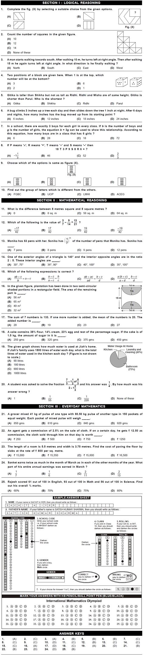 English Olympiad Question Papers For Class 2 - 8th imo sample papers ...