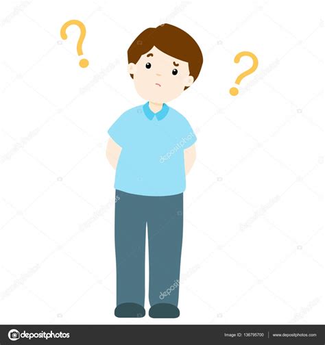 Man wondering cartoon character vector — Stock Vector © Onontour #136795700