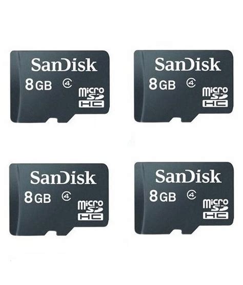 Sandisk Microsdhc 8gb Memory Card Pack Of 4 - Memory Cards Online at ...