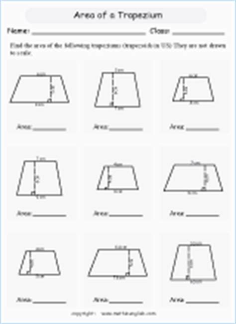 Area and perimeter of polygons and shapes primary school math worksheets for online math ...