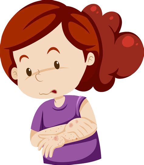 Cartoon character with skin rashes symptoms 10516459 Vector Art at Vecteezy