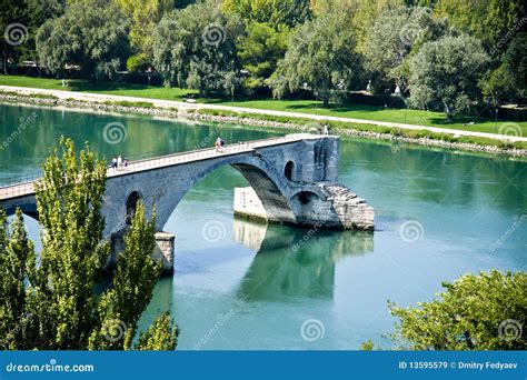 Old Famous Bridge In Avignon Panorama Stock Image - Image: 13595579