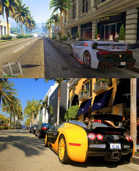 GTA V In-Game Los Santos vs Real-Life Los Angeles Screenshot Comparison ...