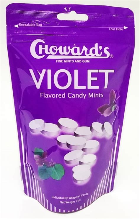 Chowards Violet Flavored Candy Mints Standbeutel - naschkater.com - das Süßigkeiten-Marketing-Blog